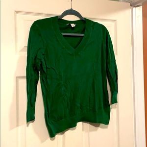 Emerald green v-neck sweater